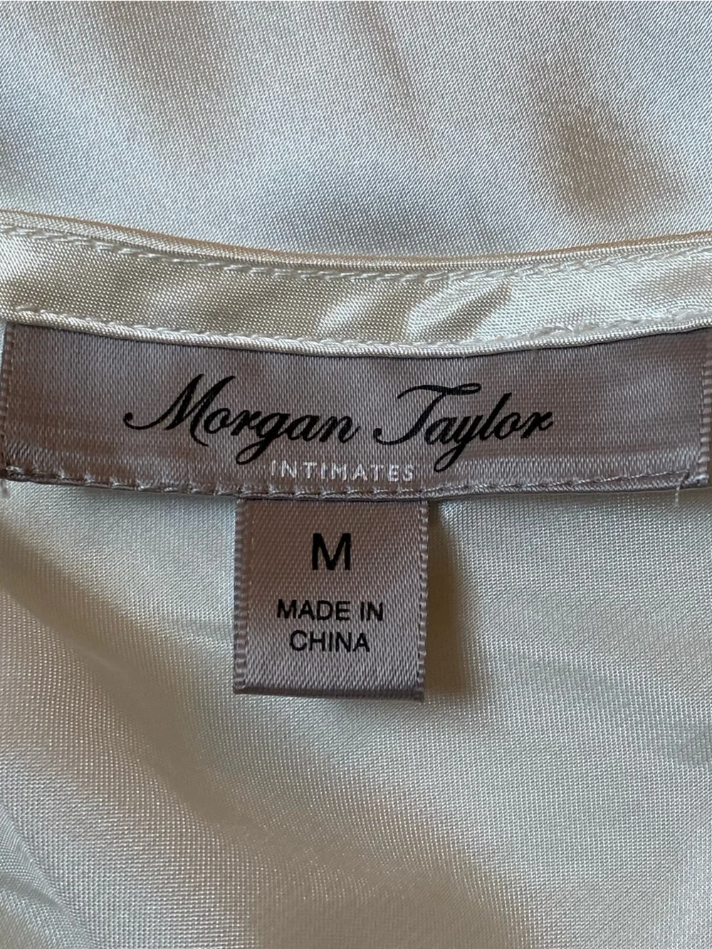Morgan Taylor Initmates Bridal Ivory White Chemise Slip Lace Trim Wedding Size M